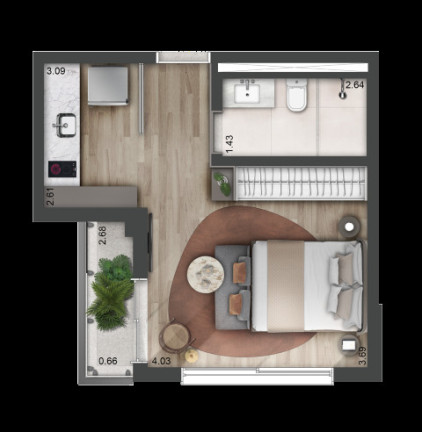 Imagem Imóvel com 1 Quarto à Venda, 33 m² em Sumaré - São Paulo