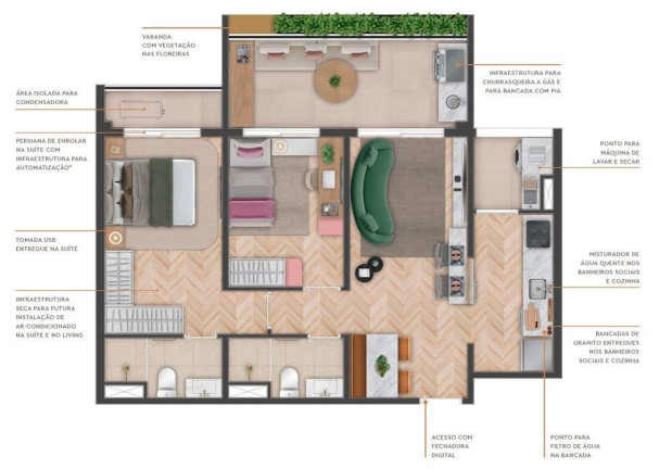 Imagem Apartamento com 2 Quartos à Venda, 69 m² em Mirandópolis - São Paulo