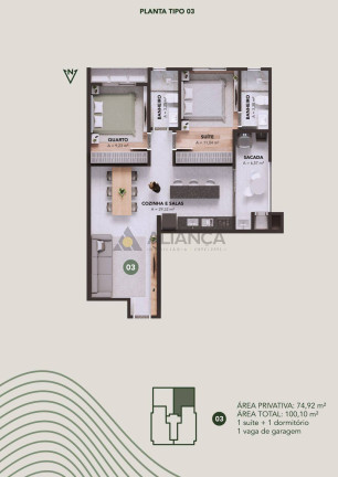 Imagem Apartamento com 3 Quartos à Venda, 106 m² em Centro - Navegantes