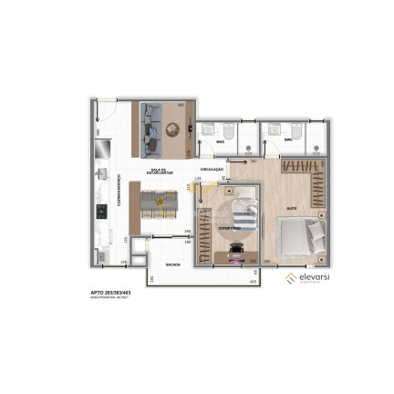Imagem Apartamento com 2 Quartos à Venda, 62 m² em Centro - Pinhais Imagem Apartamento com 2 Quartos à Venda, 62 m² em Centro - Pinhais