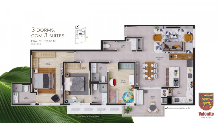 Imagem Apartamento com 3 Quartos à Venda,  em Cacupé - Florianópolis