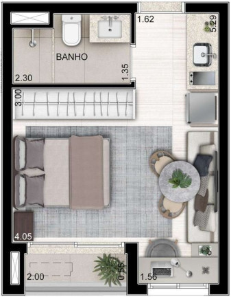 Imagem Imóvel com 1 Quarto à Venda, 24 m² em Campo Belo - São Paulo