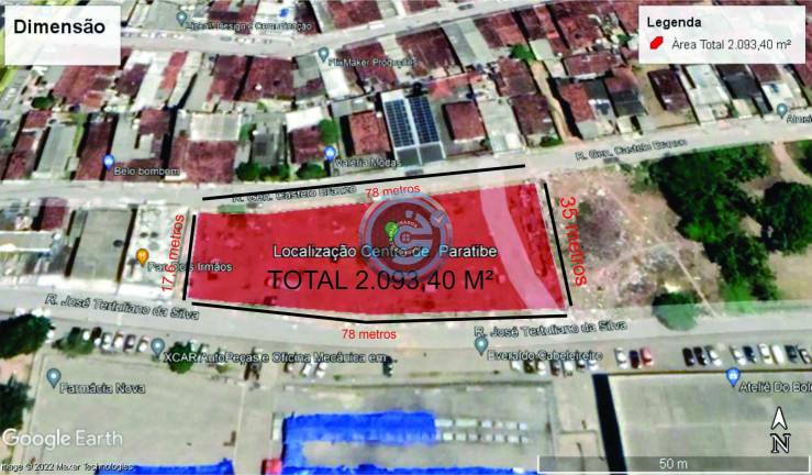 Terreno à Venda, 2.098 m² em Paratibe - Paulista