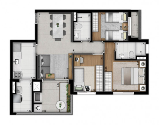 Imagem Apartamento com 2 Quartos à Venda, 70 m² em Vila Monte Alegre - São Paulo