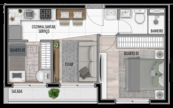 Imagem Apartamento com 2 Quartos à Venda, 54 m² em Santa Cândida - Curitiba Imagem Apartamento com 2 Quartos à Venda, 54 m² em Santa Cândida - Curitiba
