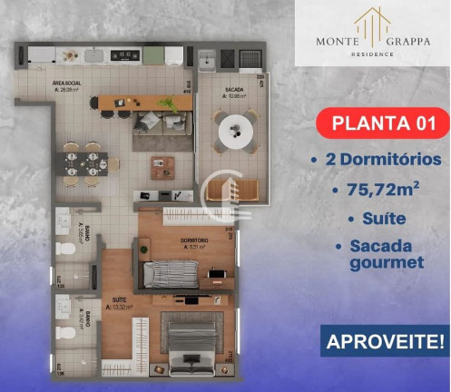 Imagem Apartamento com 2 Quartos à Venda, 75 m² em Pio X - Caxias Do Sul