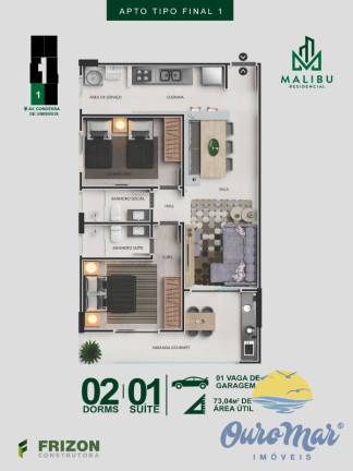 Imagem Apartamento com 2 Quartos para Alugar ou Temporada, 73 m² em Centro - Itanhaém