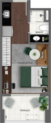 Imagem Imóvel com 1 Quarto à Venda, 28 m² em Chácara Santo Antônio (zona Sul) - São Paulo