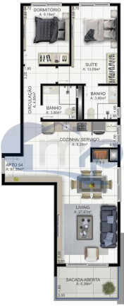 Imagem Apartamento com 2 Quartos à Venda, 69 m² em Praia Da Cal - Torres