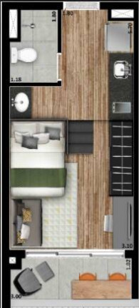 Studio com 1 Quarto à Venda, 28 m² em Perdizes - São Paulo