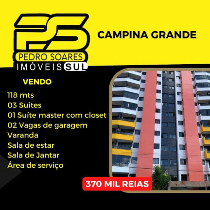 Apartamento com 3 Quartos à Venda, 118 m² em Centro - Campina Grande