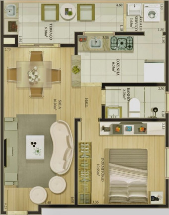Imagem Apartamento com 1 Quarto à Venda, 52 m² em Caiçara - Praia Grande