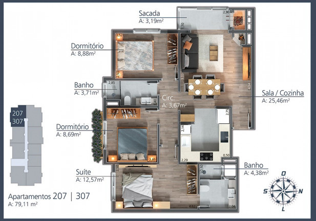 Imagem Apartamento com 1 Quarto à Venda, 38 m² em Moura - Gramado Imagem Apartamento com 1 Quarto à Venda, 38 m² em Moura - Gramado
