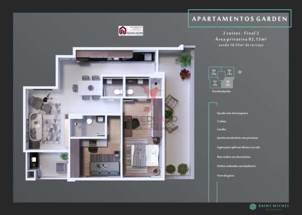 Imagem Apartamento com 2 Quartos à Venda, 77 m² em Kobrasol - São José Imagem Apartamento com 2 Quartos à Venda, 77 m² em Kobrasol - São José