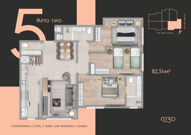 Imagem Apartamento com 3 Quartos à Venda, 82 m² em Carniel - Gramado