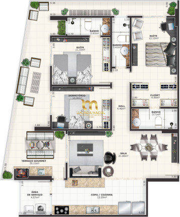 Imagem Apartamento com 2 Quartos à Venda, 88 m² em Guilhermina - Praia Grande