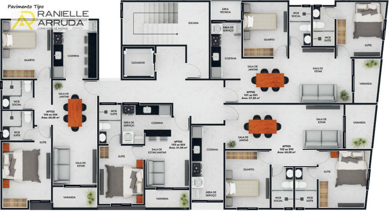 Imagem Apartamento com 2 Quartos à Venda, 57 m² em Bessa - João Pessoa