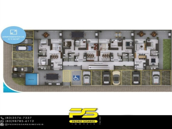 Imagem Apartamento com 2 Quartos à Venda, 60 m² em Ponta De Campina - Cabedelo