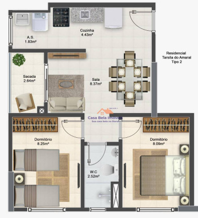 Imagem Apartamento com 2 Quartos à Venda, 46 m² em Aviação - Praia Grande Imagem Apartamento com 2 Quartos à Venda, 46 m² em Aviação - Praia Grande