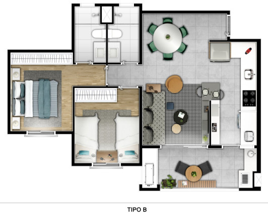 Imagem Imóvel com 3 Quartos à Venda, 77 m² em Swiss Park - Campinas