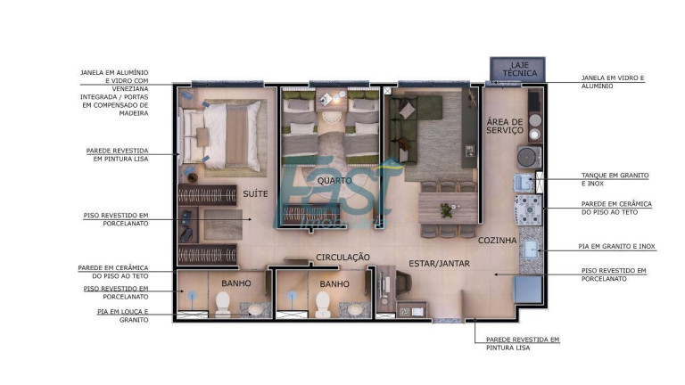 Imagem Apartamento com 2 Quartos à Venda, 50 m² em Despraiado - Cuiabá