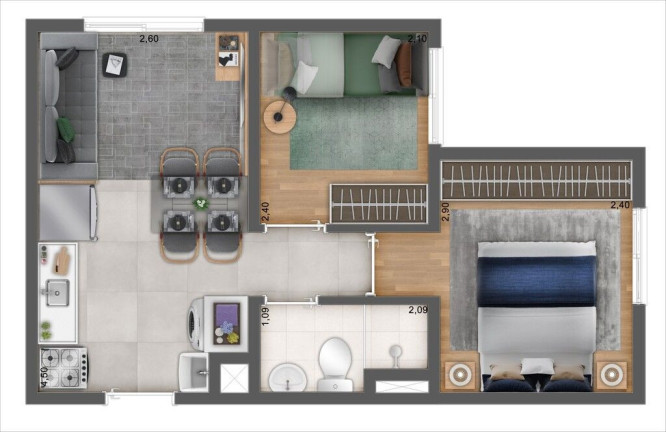 Apartamento com 2 Quartos à Venda, 32 m² em Parque Novo Mundo - São Paulo