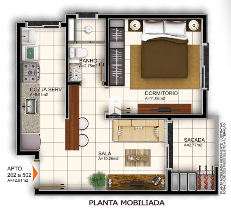 Imagem Apartamento com 1 Quarto à Venda, 42 m² em Camobi - Santa Maria