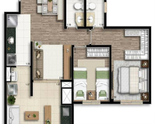 Imagem Imóvel com 2 Quartos à Venda, 68 m² em Vila Cruzeiro - São Paulo