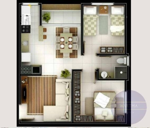 Apartamento com 2 Quartos à Venda, 55 m² em São Luiz - Gravataí