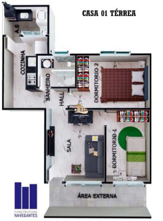 Imagem Casa com 2 Quartos à Venda, 44 m² em Caiçara - Praia Grande