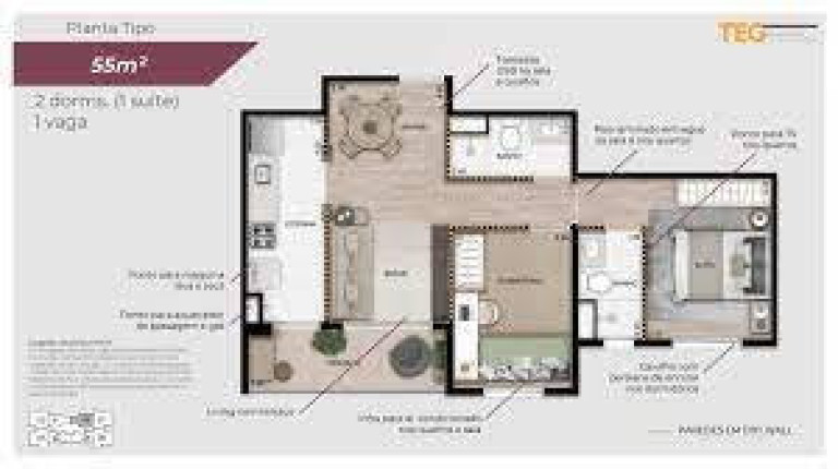 Imagem Apartamento com 2 Quartos à Venda, 55 m² em Parque Rural Fazenda Santa Cândida - Campinas Imagem Apartamento com 2 Quartos à Venda, 55 m² em Parque Rural Fazenda Santa Cândida - Campinas