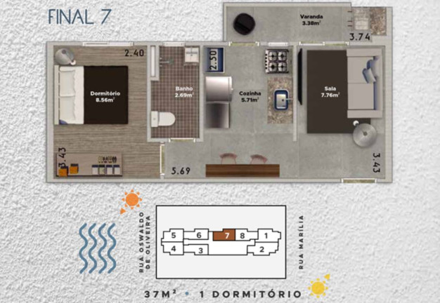 Imagem Apartamento com 1 Quarto à Venda, 37 m² em Boqueirão - Praia Grande Imagem Apartamento com 1 Quarto à Venda, 37 m² em Boqueirão - Praia Grande