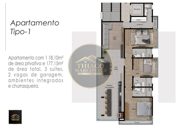 Imagem Apartamento com 3 Quartos à Venda, 106 m² em Centro - Guaratuba