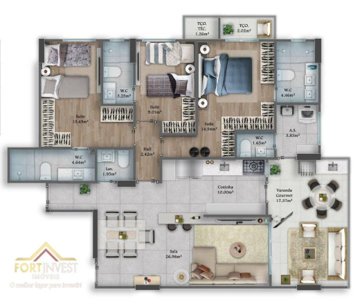 Imagem Imóvel com 3 Quartos à Venda, 129 m² em Canto Do Forte - Praia Grande Imagem Imóvel com 3 Quartos à Venda, 129 m² em Canto Do Forte - Praia Grande