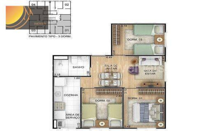 Imagem Apartamento com 3 Quartos à Venda, 49 m² em Taipas - São Paulo Imagem Apartamento com 3 Quartos à Venda, 49 m² em Taipas - São Paulo