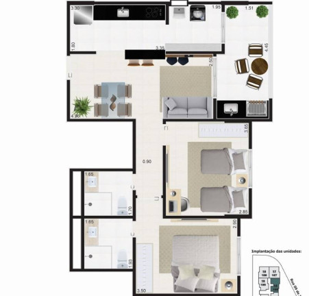 Imagem Apartamento com 2 Quartos à Venda, 68 m² em Guilhermina - Praia Grande