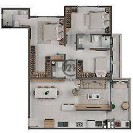 Imagem Apartamento com 3 Quartos à Venda, 112 m² em Estreito - Florianópolis Imagem Apartamento com 3 Quartos à Venda, 112 m² em Estreito - Florianópolis