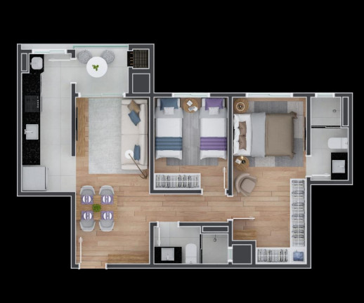 Imagem Apartamento com 2 Quartos à Venda, 55 m² em Aristocrata - São José Dos Pinhais