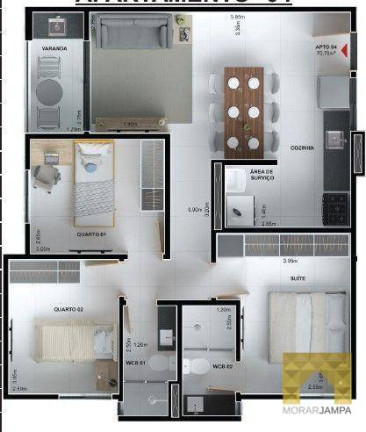 Imagem Apartamento com 3 Quartos à Venda, 70 m² em Intermares - Cabedelo