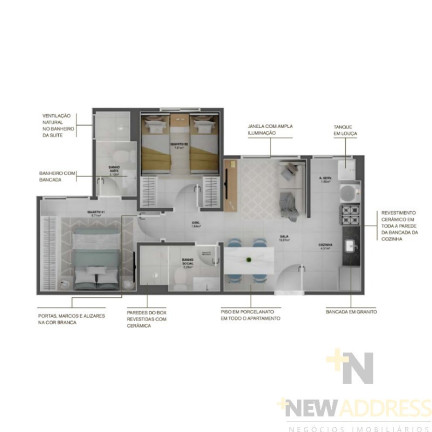 Imagem Apartamento com 2 Quartos à Venda, 46 m² em Ataíde - Vila Velha