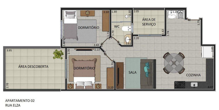 Imagem Apartamento com 2 Quartos à Venda, 60 m² em Vila Linda - Santo André