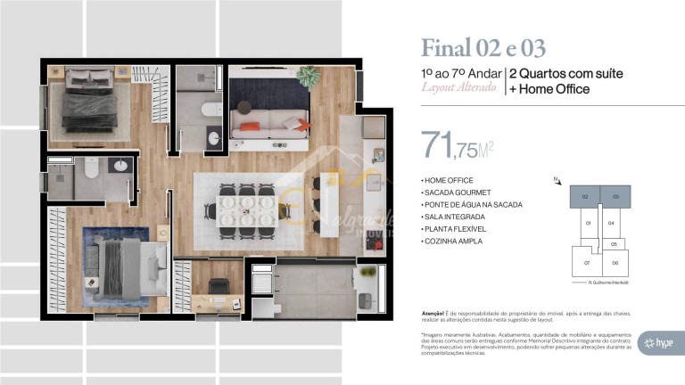 Imagem Apartamento com 3 Quartos à Venda, 71 m² em Bacacheri - Curitiba Imagem Apartamento com 3 Quartos à Venda, 71 m² em Bacacheri - Curitiba