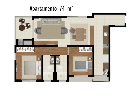 Imagem Apartamento com 2 Quartos à Venda, 63 m² em Maracanã - Foz Do Iguaçu