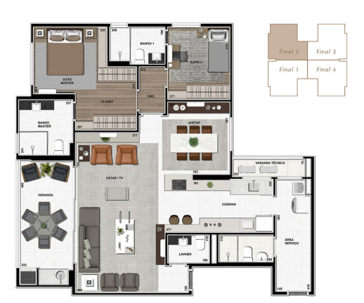 Imagem Apartamento com 3 Quartos à Venda, 128 m² em Cidade Industrial - Curitiba