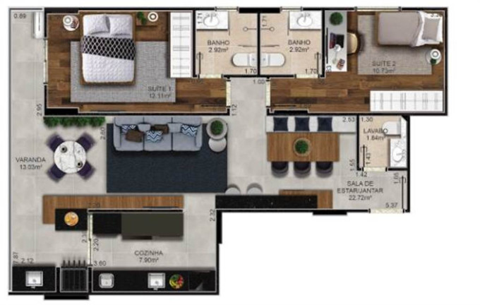 Imagem Apartamento com 2 Quartos à Venda, 83 m² em Guilhermina - Praia Grande