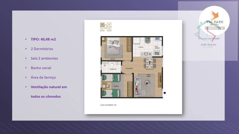 Imagem Apartamento com 2 Quartos à Venda,  em Rezende - Monte Mor