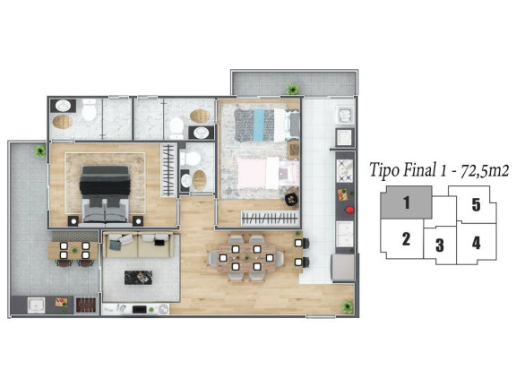 Imagem Apartamento com 2 Quartos à Venda, 72 m² em Maracanã - Praia Grande