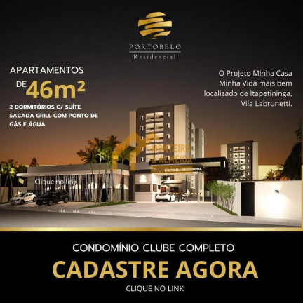 Apartamento com 2 Quartos à Venda, 46 m² em Vila La Brunetti - Itapetininga