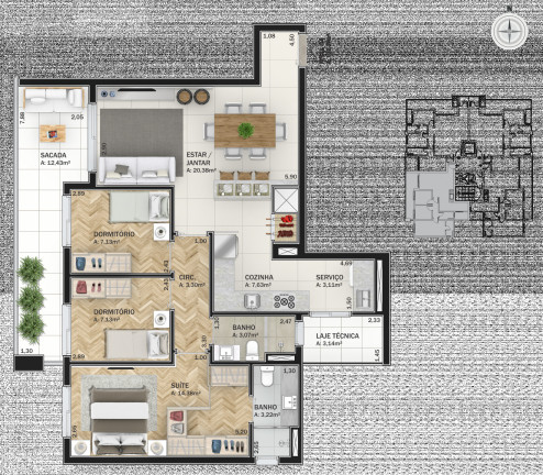 Imagem Apartamento com 3 Quartos à Venda, 125 m² em Madureira - Caxias Do Sul
