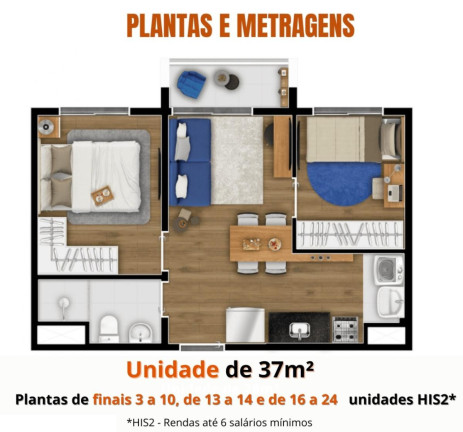 Imagem Apartamento com 1 Quarto à Venda, 28 m² Imagem Apartamento com 1 Quarto à Venda, 28 m²